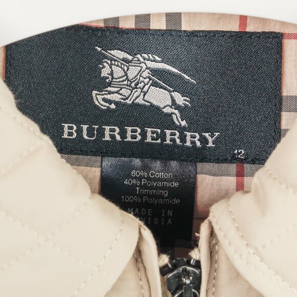 Burberry Beige Quilted Zip-Closure Jacket - Picture 9 of 11